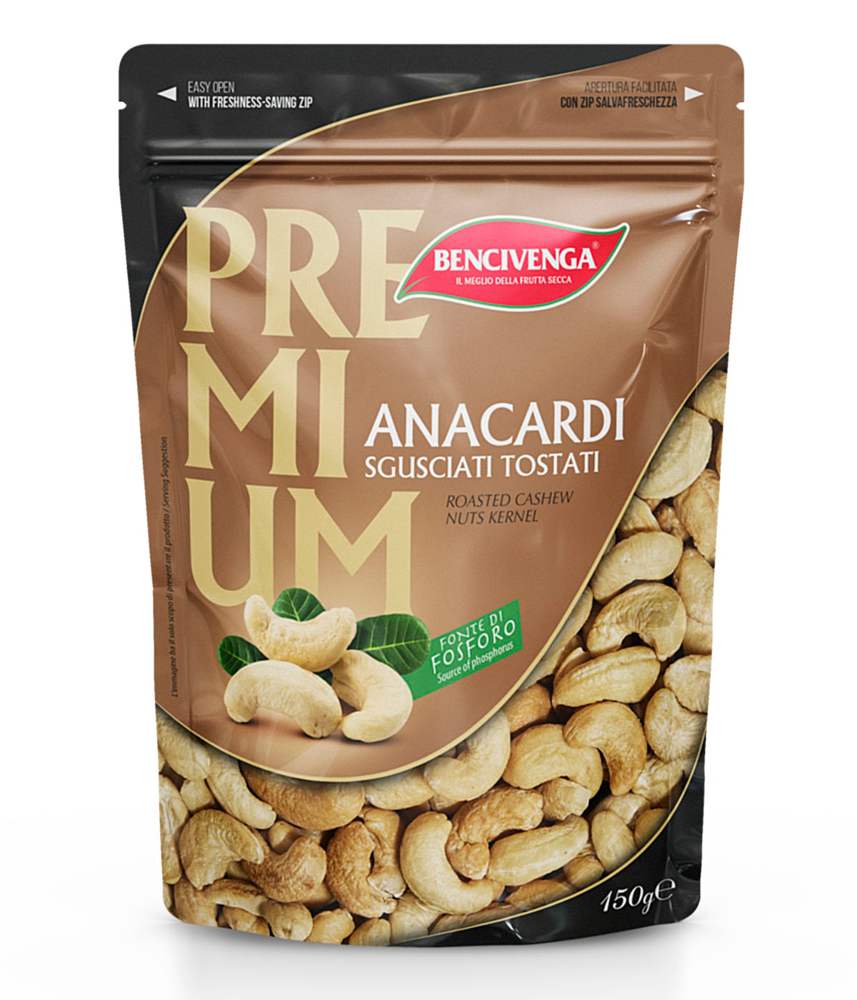 Anacardi sgusciati e tostati gr 150 pz x ct 10 Bencivenga