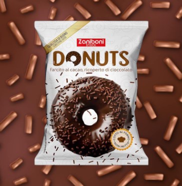 Donuts al cioccolato gr 60 pz x ct 18 ZANIBONI