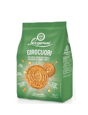 Girocuori con farina Integrale zucchero di Canna e Miele gr 300 pz x ct 10 LAZZARONI