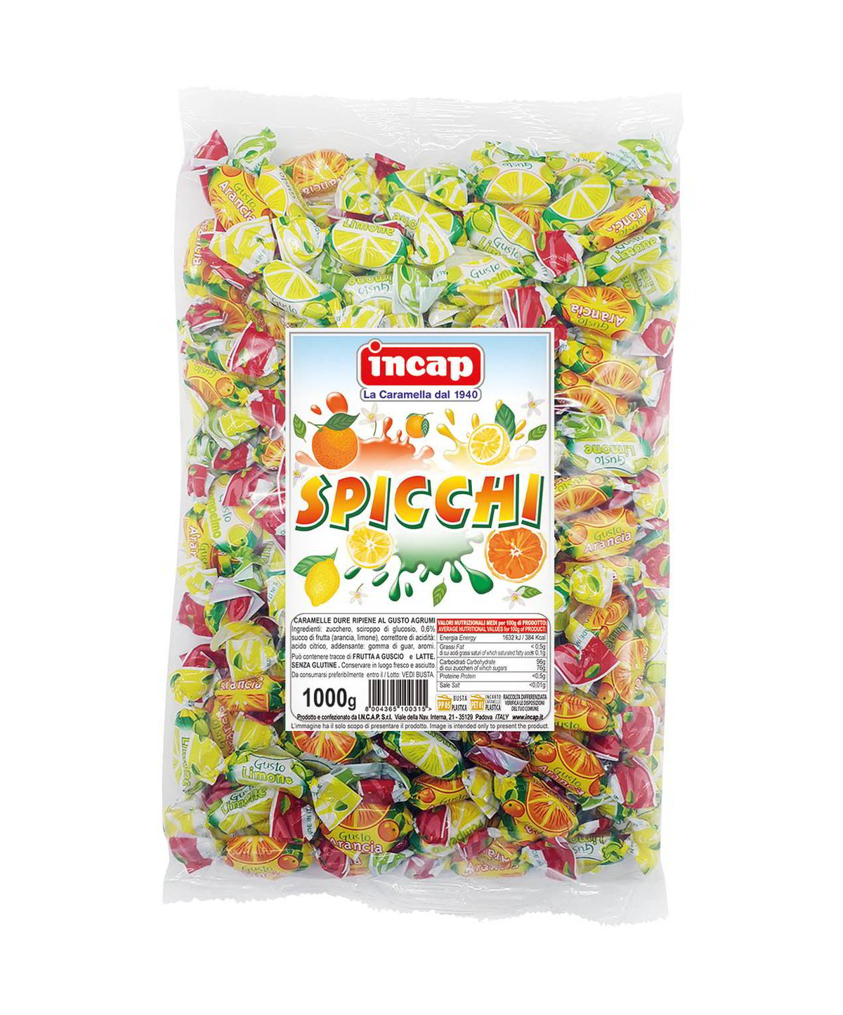Caramelle al Spicchi alla frutta 1KG INCAP